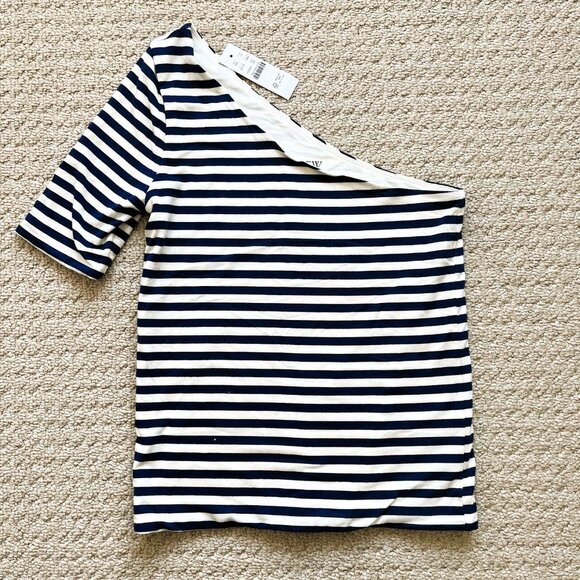 JCrew One-Shoulder Elbow-Sleeve T-Shirt - Picture 3 of 4